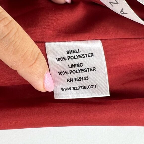 Azazie - Women's Cicely Rust Flowy Lace Chiffon bridesmaids Dress-Rust. Size:A10 - Picture 9 of 16